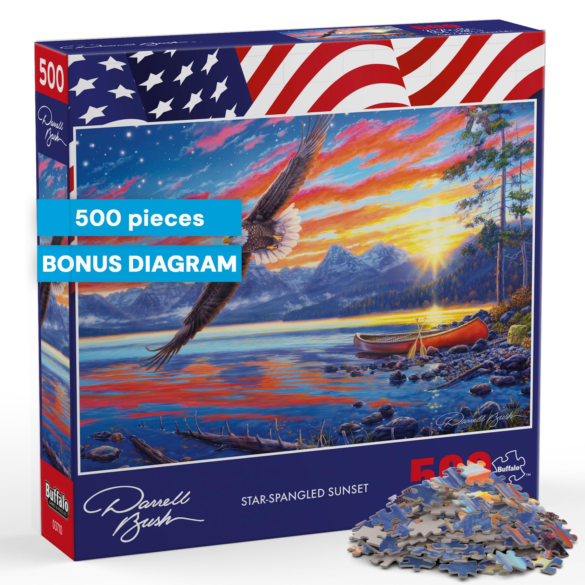 Amazon.com: Buffalo Games - Star-Spangled Sunset - Darrell Bush